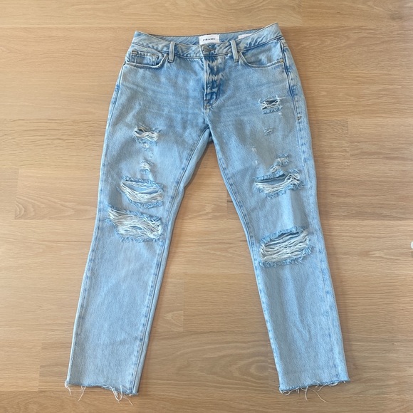 Frame Le Garcon Mid Rise Ripped Boyfriend Jeans in Natoma 23 - Picture 3 of 9